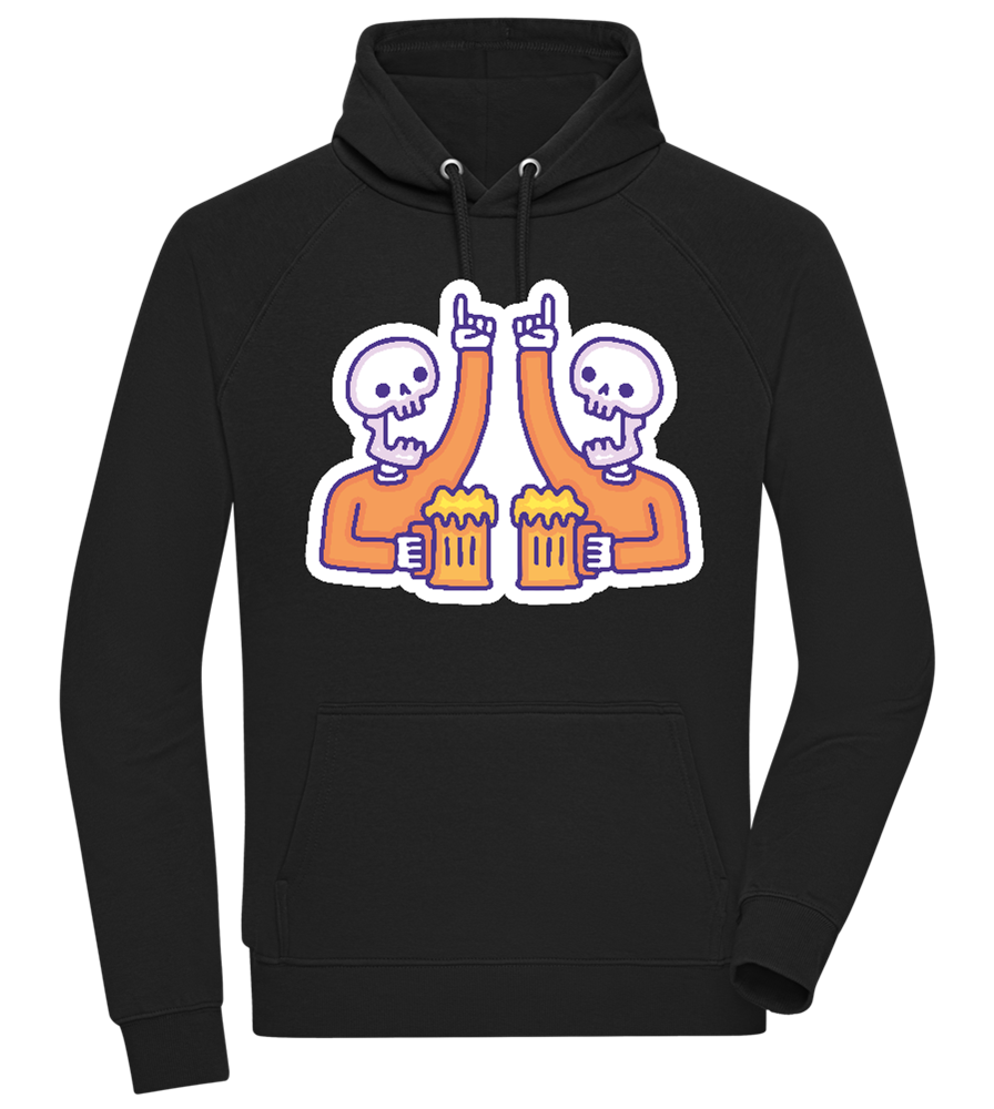 Two Skeleton Beers Design - Comfort unisex hoodie_BLACK_front