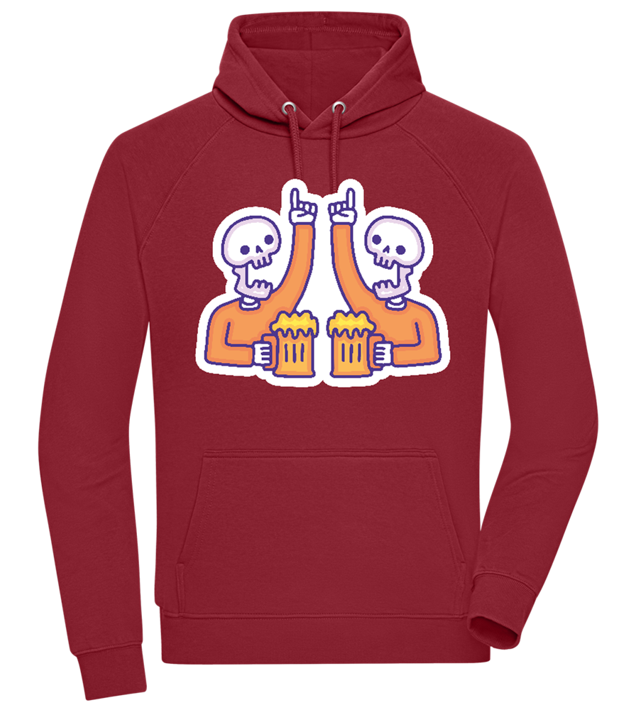 Two Skeleton Beers Design - Comfort unisex hoodie_BORDEAUX_front