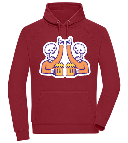 Two Skeleton Beers Design - Comfort unisex hoodie_BORDEAUX_front