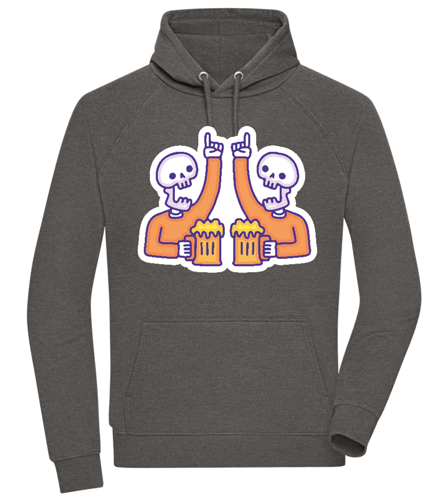 Two Skeleton Beers Design - Comfort unisex hoodie_CHARCOAL CHIN_front