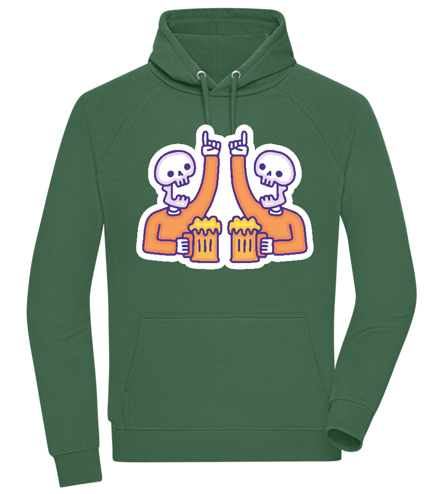 Two Skeleton Beers Design - Comfort unisex hoodie_GREEN BOTTLE_front