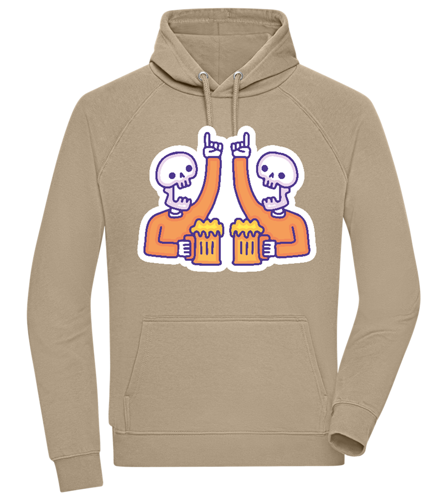 Two Skeleton Beers Design - Comfort unisex hoodie_KHAKI_front