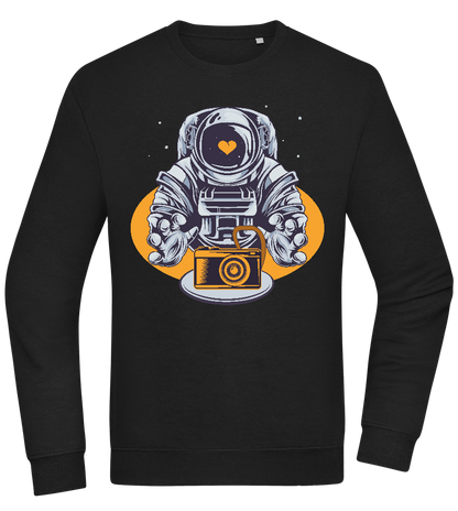 Spaceman Camera Design - Comfort Essential Unisex Sweater_BLACK_front