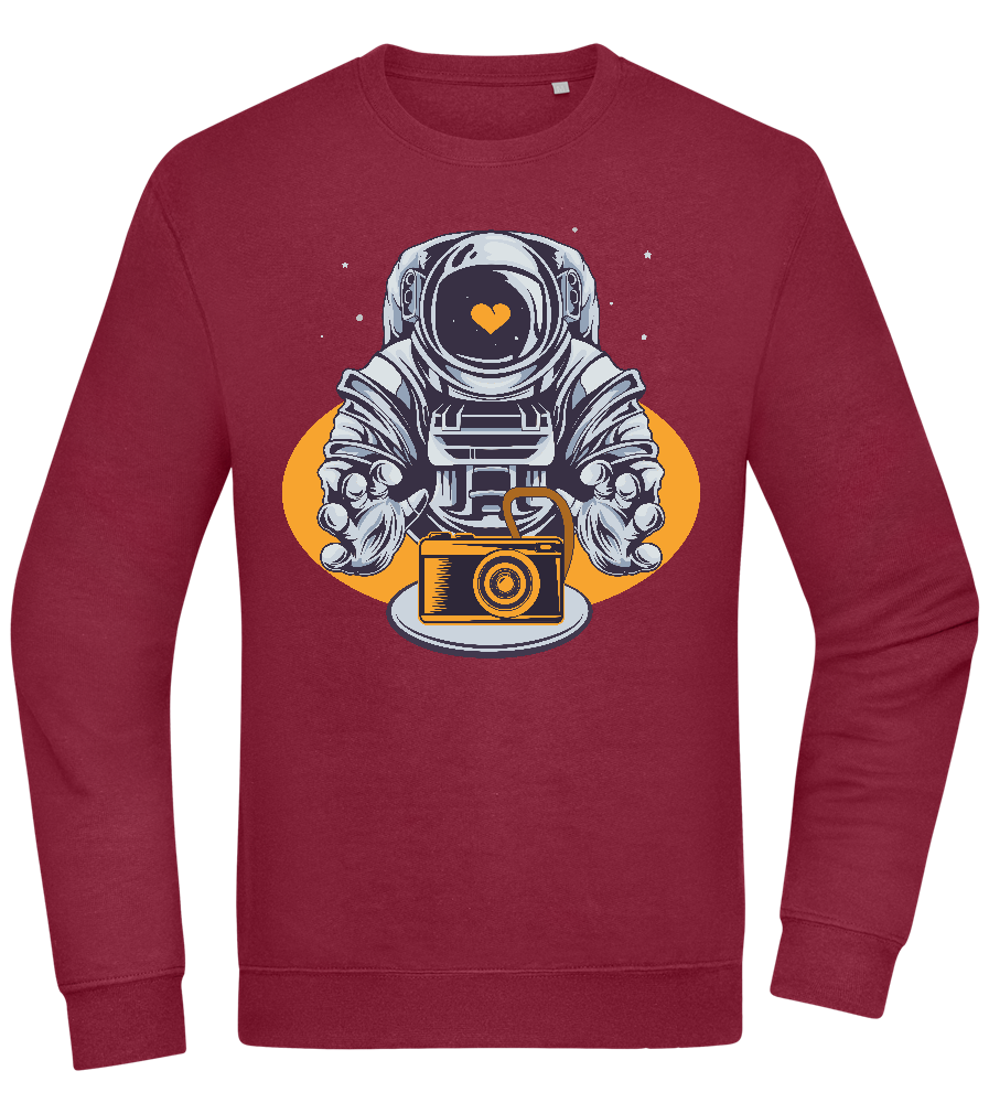 Spaceman Camera Design - Comfort Essential Unisex Sweater_BORDEAUX_front