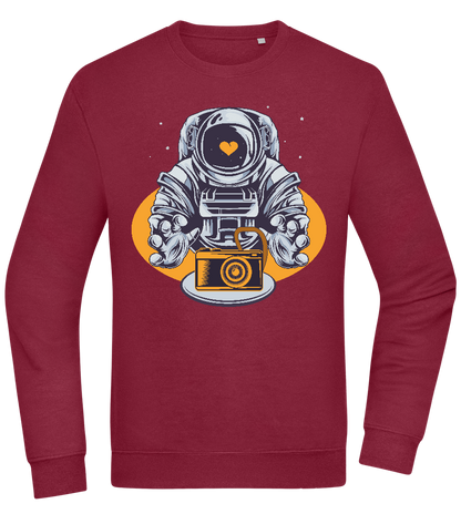 Spaceman Camera Design - Comfort Essential Unisex Sweater_BORDEAUX_front