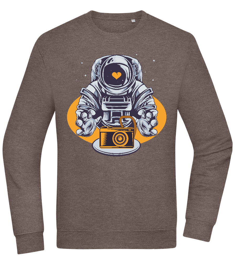 Spaceman Camera Design - Comfort Essential Unisex Sweater_CHARCOAL CHIN_front