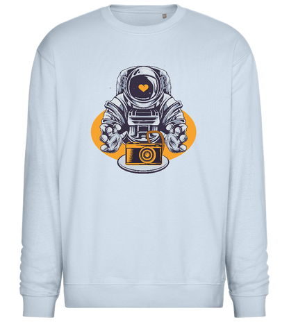 Spaceman Camera Design - Comfort Essential Unisex Sweater_CREAMY BLUE_front