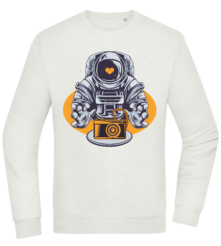 Spaceman Camera Design - Comfort Essential Unisex Sweater_CREAMY GREEN_front