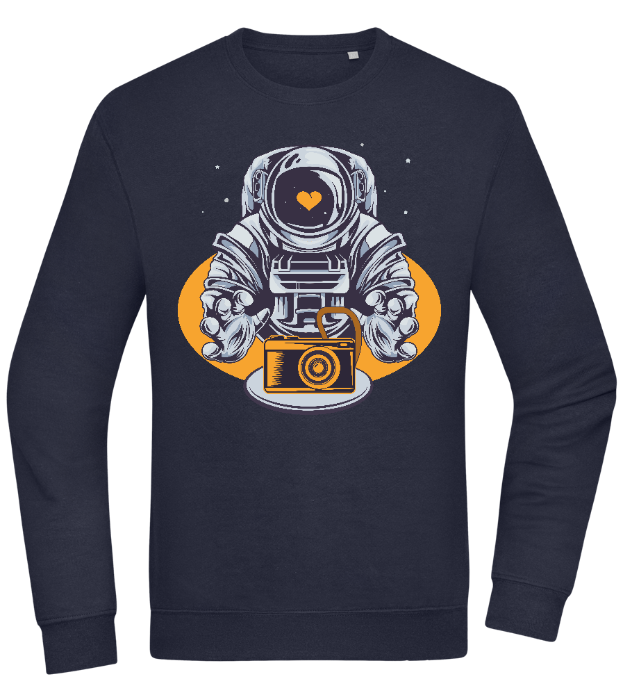 Spaceman Camera Design - Comfort Essential Unisex Sweater_FRENCH NAVY_front