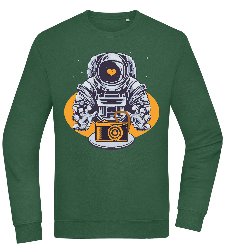 Spaceman Camera Design - Comfort Essential Unisex Sweater_GREEN BOTTLE_front