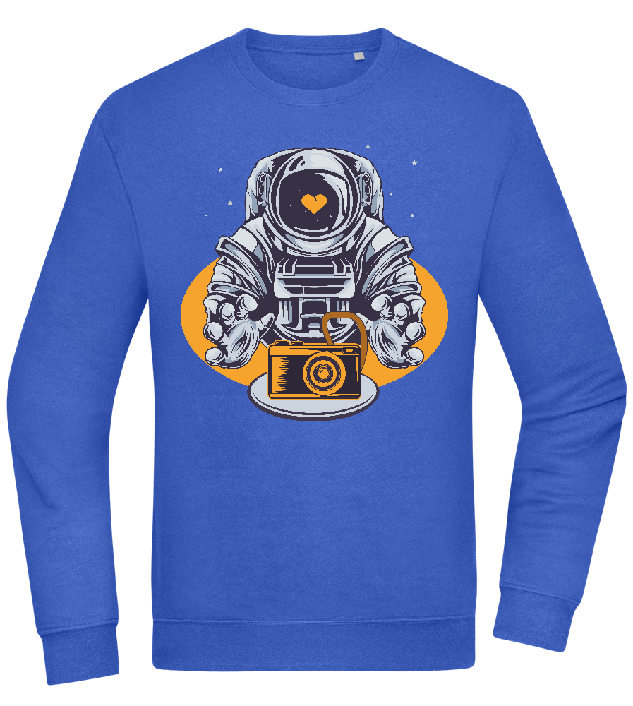 Spaceman Camera Design - Comfort Essential Unisex Sweater_ROYAL_front