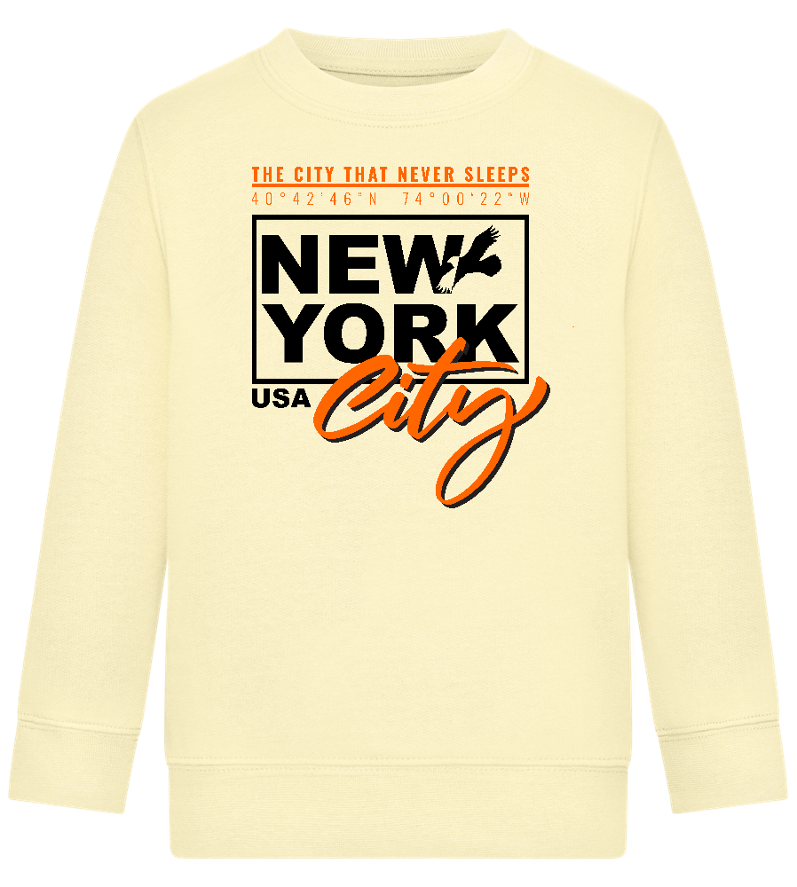 The City That Never Sleeps Design - Comfort Kids Sweater_AMARELO CLARO_front