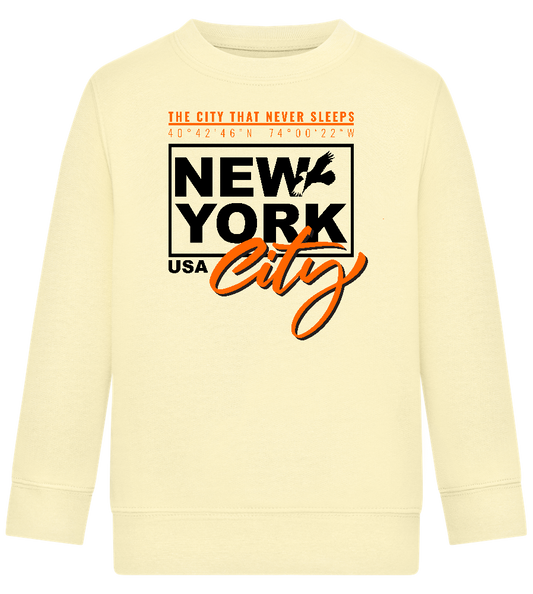 The City That Never Sleeps Design - Comfort Kids Sweater_AMARELO CLARO_front