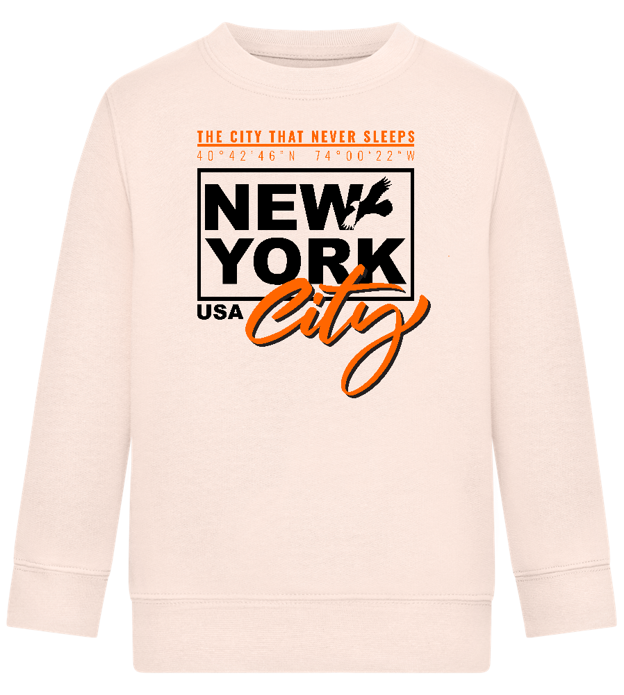 The City That Never Sleeps Design - Comfort Kids Sweater_LIGHT PEACH ROSE_front