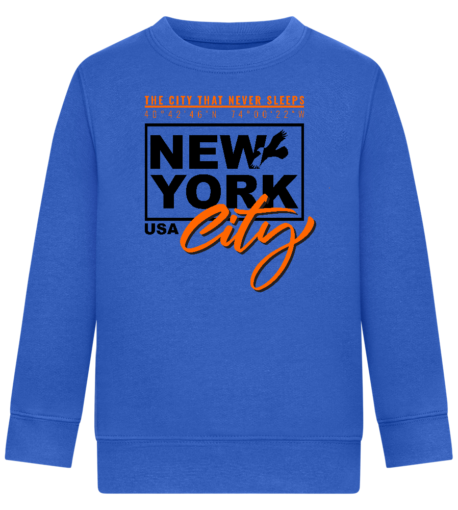 The City That Never Sleeps Design - Comfort Kids Sweater_ROYAL_front