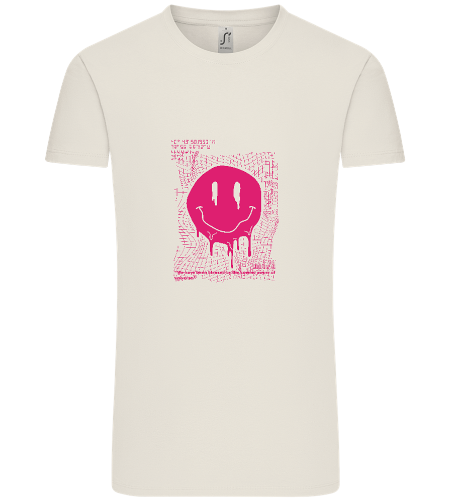 Distorted Pink Smiley Design - Comfort Unisex T-Shirt_ECRU_front