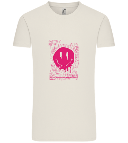 Distorted Pink Smiley Design - Comfort Unisex T-Shirt_ECRU_front