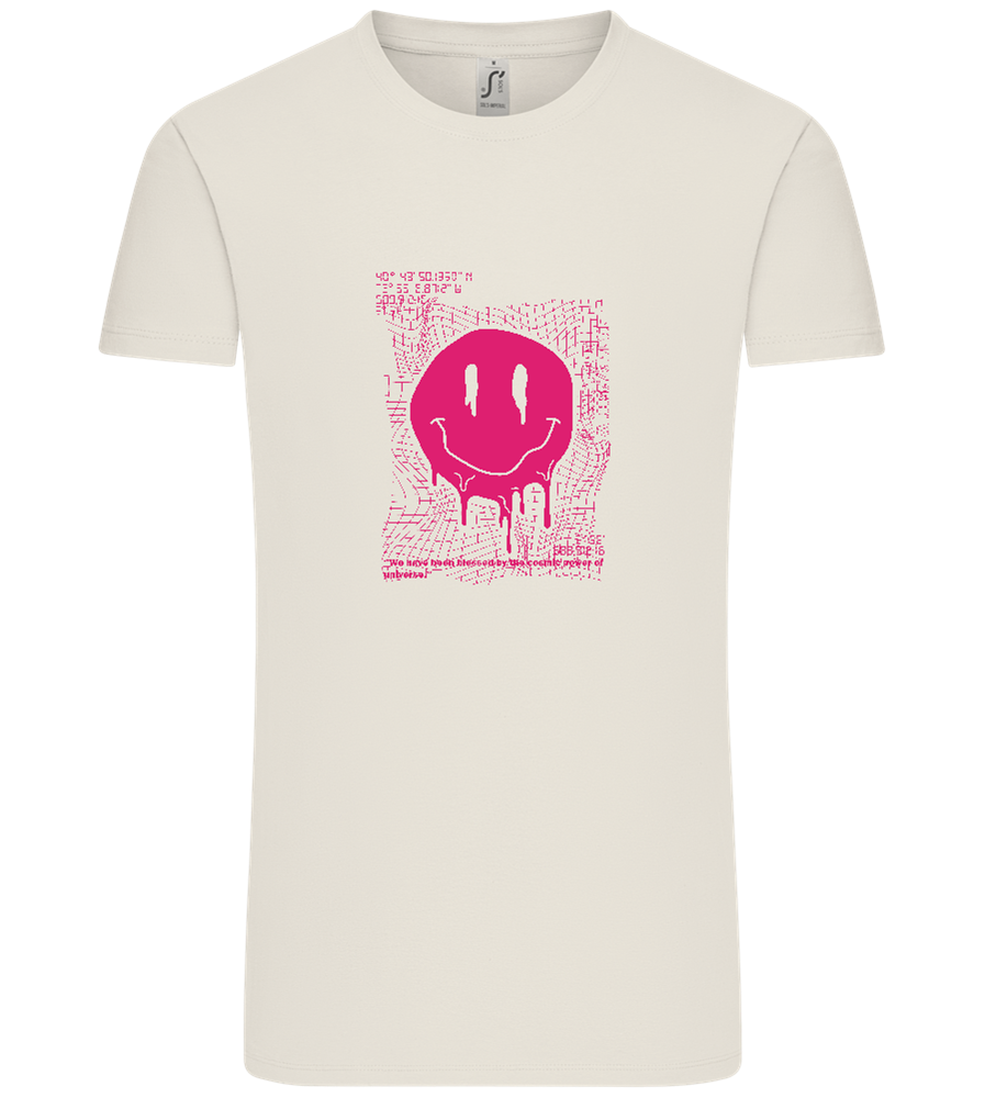 Distorted Pink Smiley Design - Comfort Unisex T-Shirt_ECRU_front