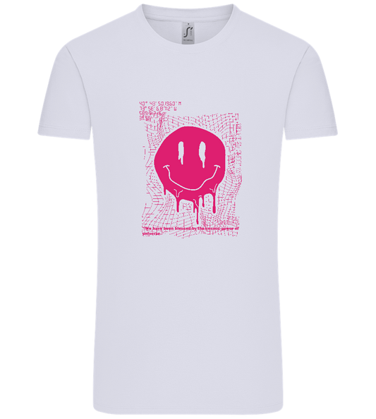 Distorted Pink Smiley Design - Comfort Unisex T-Shirt_LILAK_front