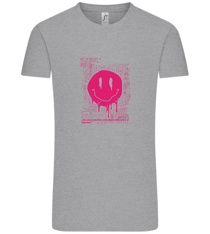 Distorted Pink Smiley Design - Comfort Unisex T-Shirt_ORION GREY_front