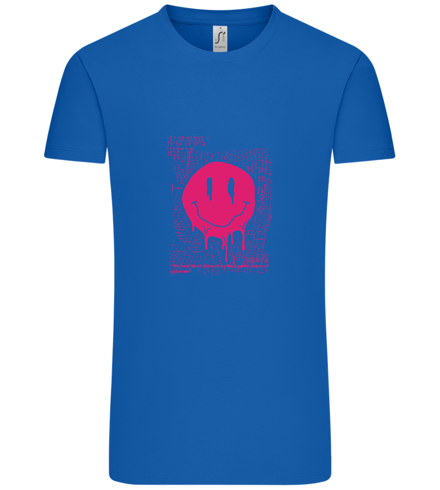 Distorted Pink Smiley Design - Comfort Unisex T-Shirt_ROYAL_front