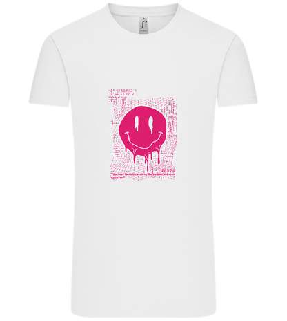 Distorted Pink Smiley Design - Comfort Unisex T-Shirt_WHITE_front
