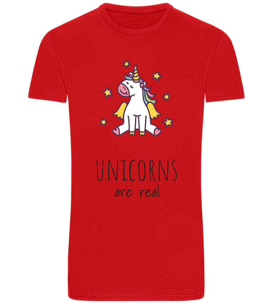 Unicorns Are Real Design - Basic Unisex T-Shirt_RED_front