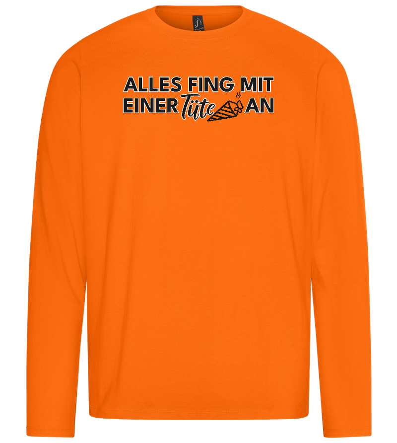 Alles Fing Mit Einer Tüte An Design - Premium men's long sleeve t-shirt_ORANGE_front