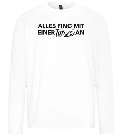 Alles Fing Mit Einer Tüte An Design - Premium men's long sleeve t-shirt_WHITE_front