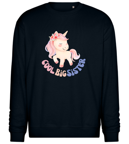 Cool Big Sister Unicorn Design - Comfort Essential Unisex Sweater_BLACK_front