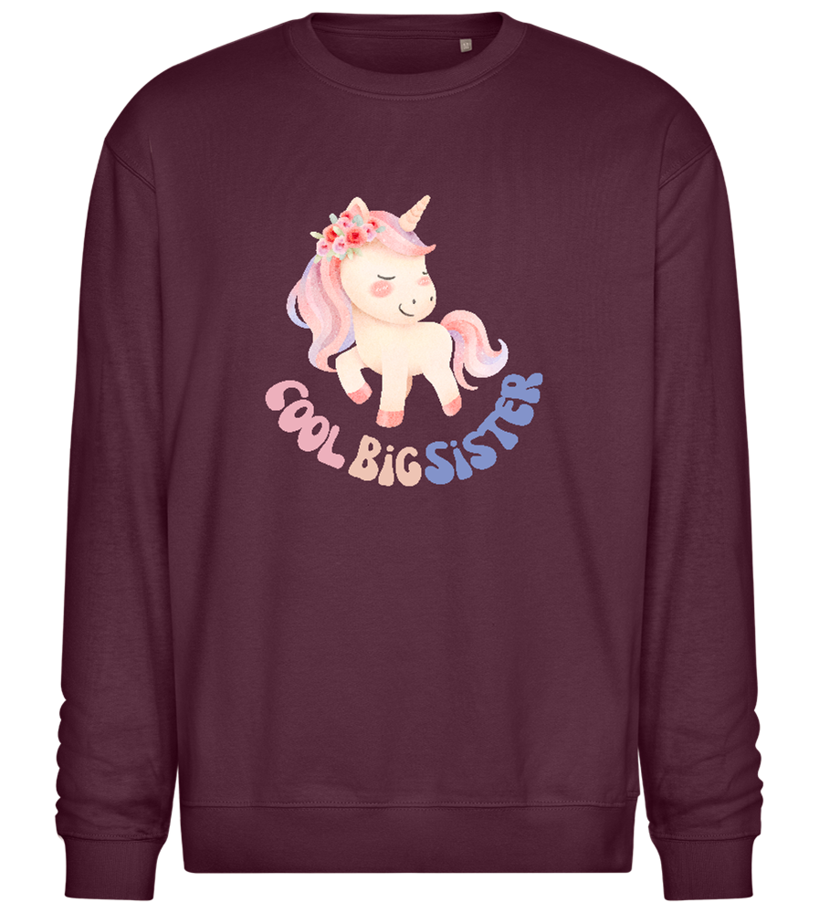 Cool Big Sister Unicorn Design - Comfort Essential Unisex Sweater_BORDEAUX_front