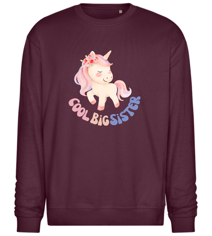 Cool Big Sister Unicorn Design - Comfort Essential Unisex Sweater_BORDEAUX_front