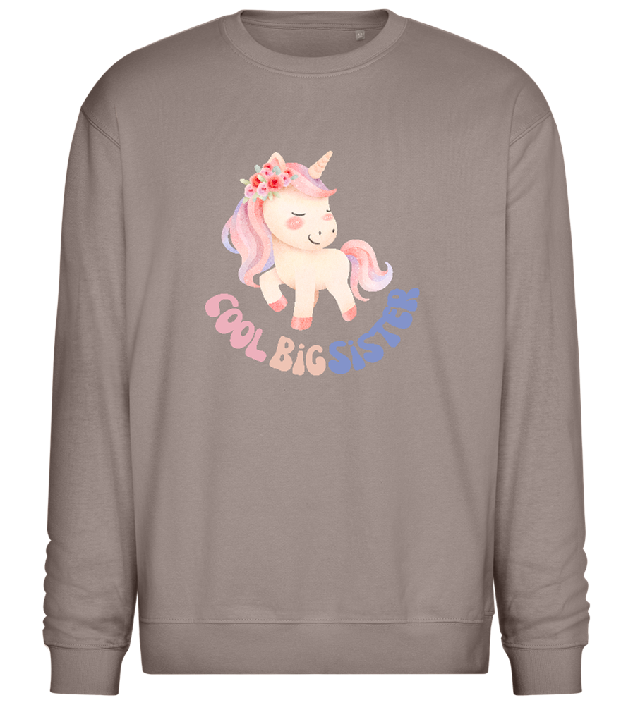 Cool Big Sister Unicorn Design - Comfort Essential Unisex Sweater_CHARCOAL CHIN_front