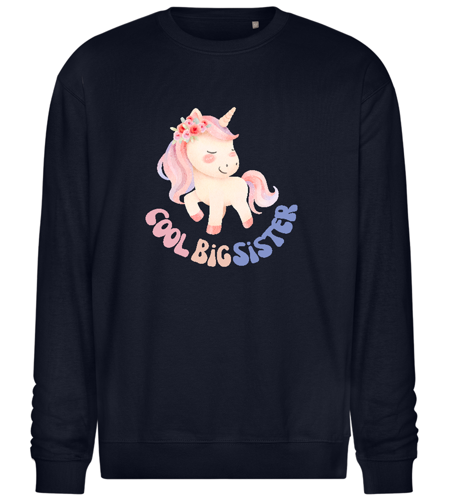 Cool Big Sister Unicorn Design - Comfort Essential Unisex Sweater_FRENCH NAVY_front