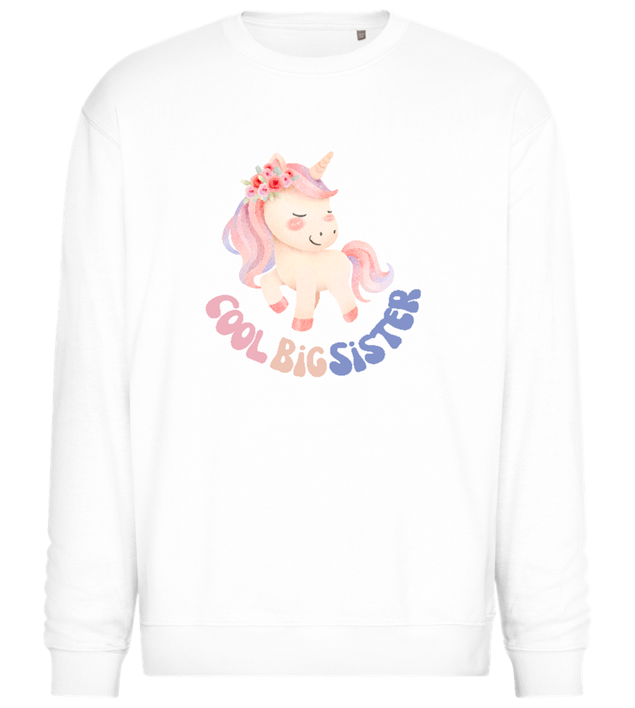 Cool Big Sister Unicorn Design - Comfort Essential Unisex Sweater_WHITE_front