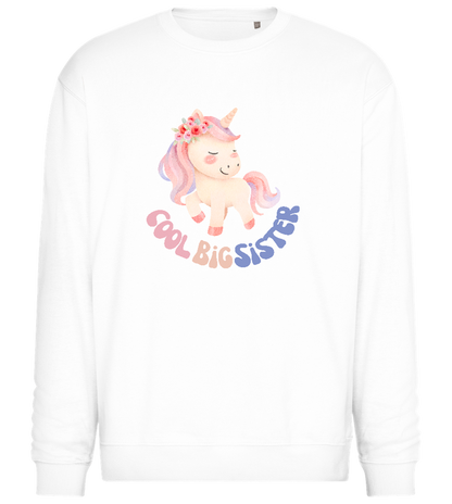 Cool Big Sister Unicorn Design - Comfort Essential Unisex Sweater_WHITE_front