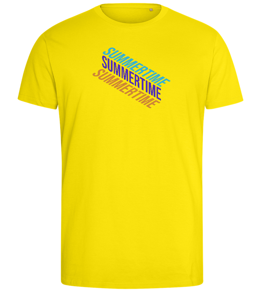 Summertime Design - Comfort men's fitted t-shirt_YELLOW_front