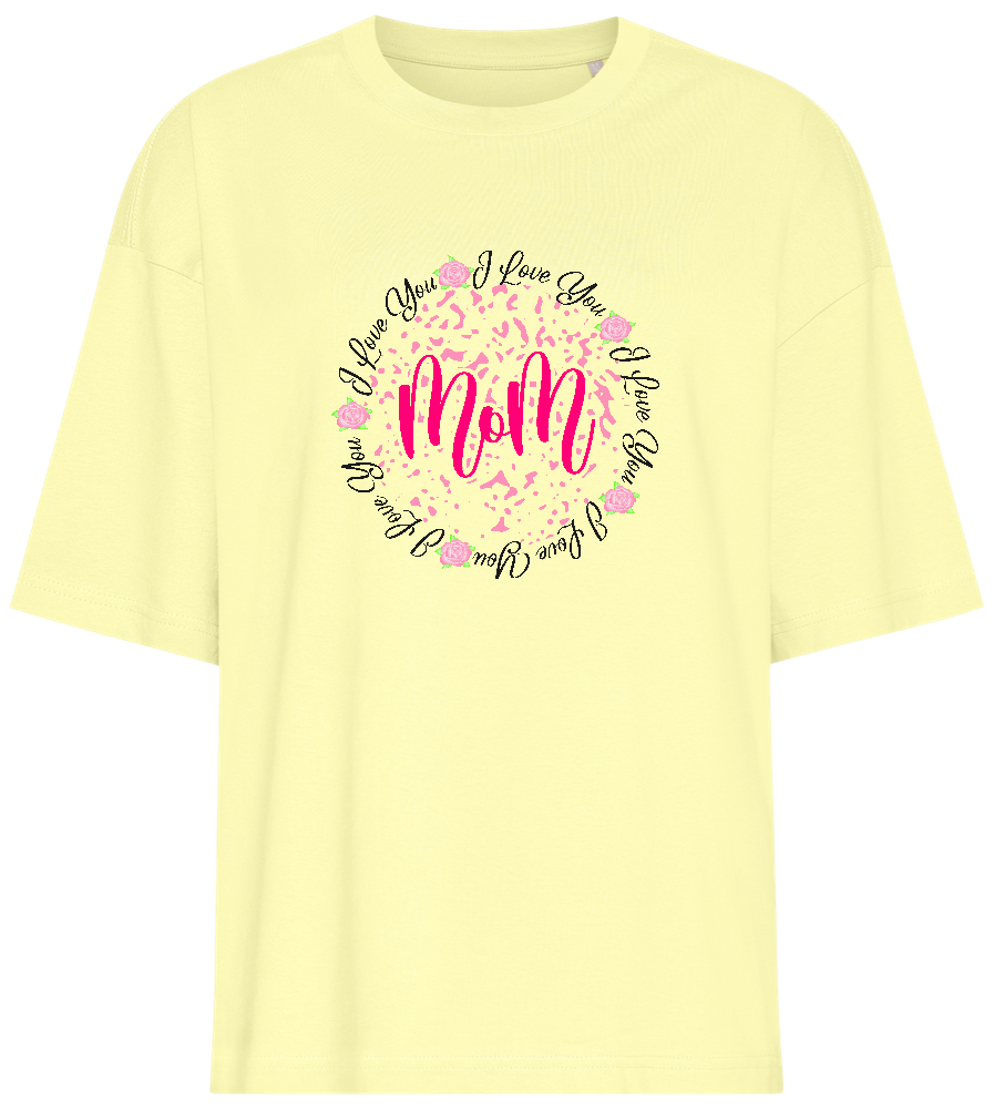 ILY Mom Design - Premium women's oversized t-shirt_LIGHT YELLOW_front