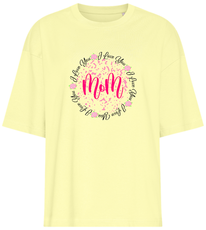 ILY Mom Design - Premium women's oversized t-shirt_LIGHT YELLOW_front