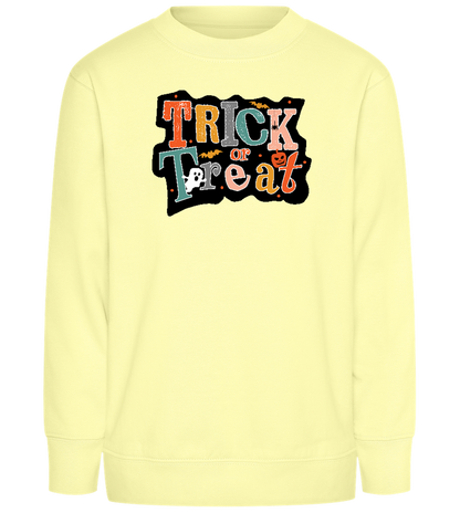 Spooky Trick or Treat Design - Comfort Kids Sweater_AMARELO CLARO_front