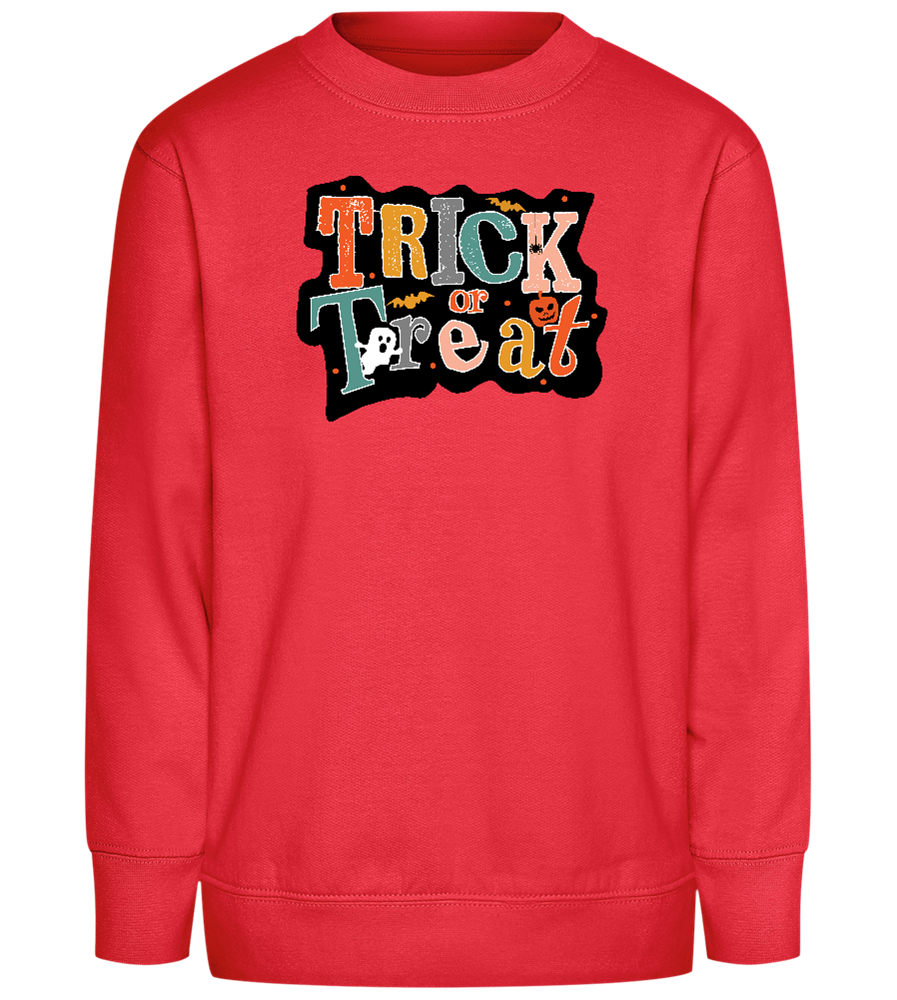 Spooky Trick or Treat Design - Comfort Kids Sweater_BRIGHT RED_front