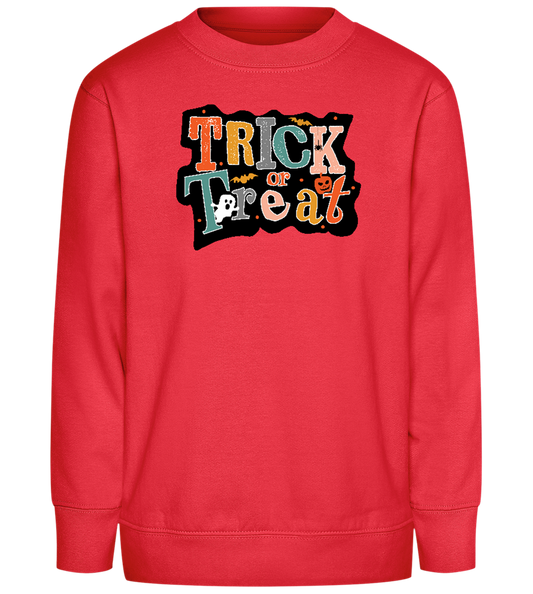 Spooky Trick or Treat Design - Comfort Kids Sweater_BRIGHT RED_front