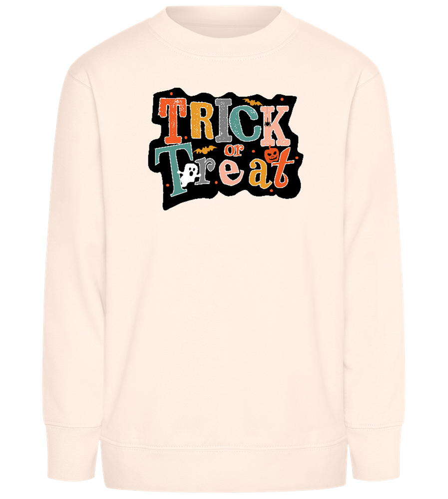 Spooky Trick or Treat Design - Comfort Kids Sweater_LIGHT PEACH ROSE_front