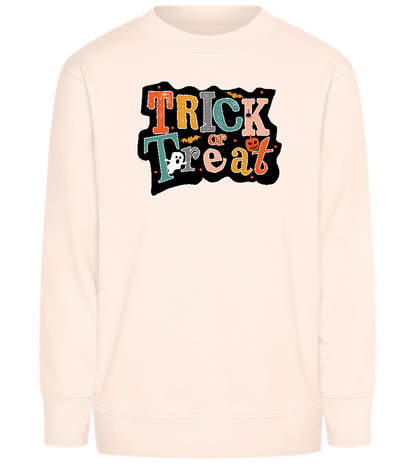 Spooky Trick or Treat Design - Comfort Kids Sweater_LIGHT PEACH ROSE_front