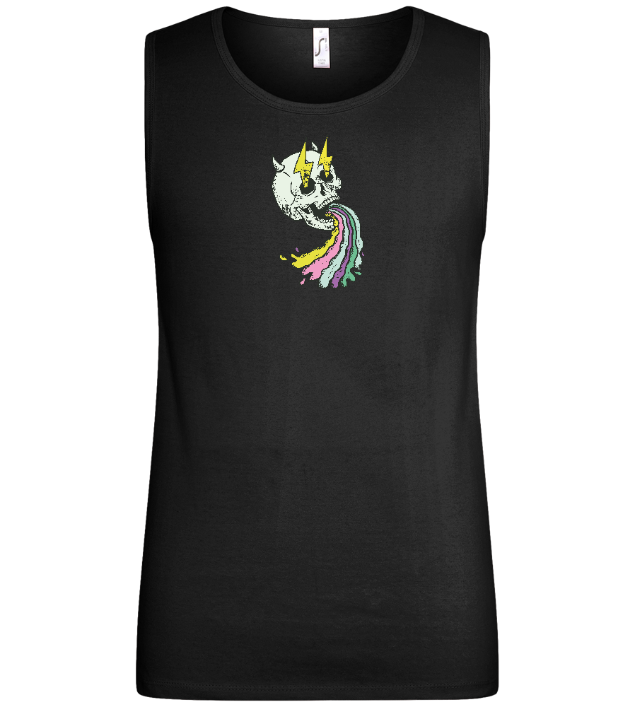 Rainbow Skull Design - Basic men's tank top_DEEP BLACK_front