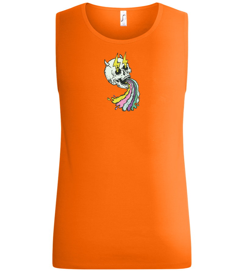 Rainbow Skull Design - Basic men's tank top_ORANGE_front