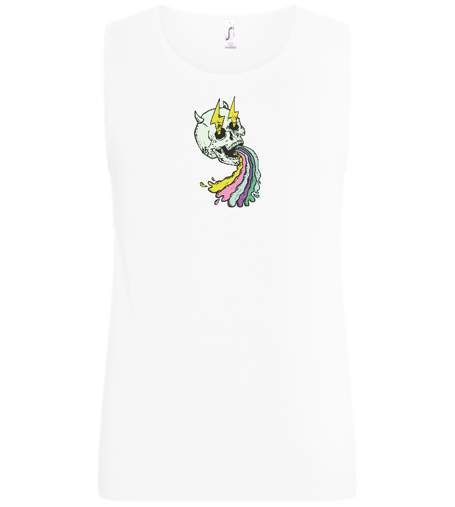 Rainbow Skull Design - Basic men's tank top_WHITE_front