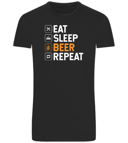 Beer Repeat Design - Basic Unisex T-Shirt_DEEP BLACK_front