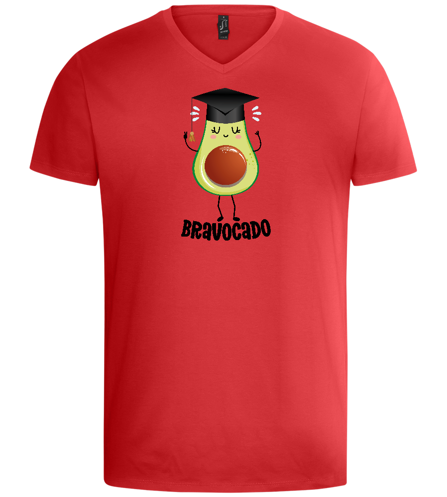 Graduation Bravocado 2 Design - Basic men's v-neck t-shirt_RED_front