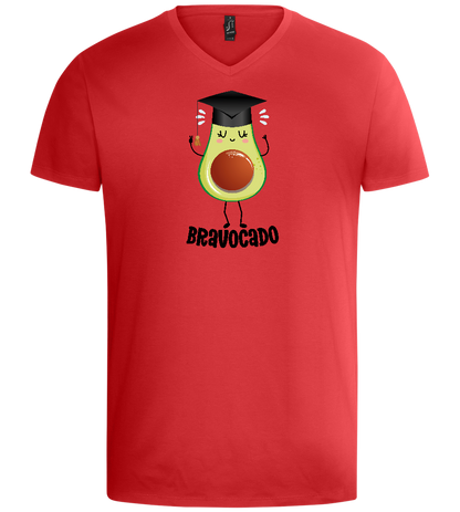 Graduation Bravocado 2 Design - Basic men's v-neck t-shirt_RED_front